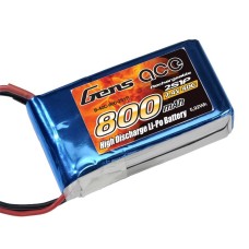 Аккумулятор Gens Ace LiPO 7,4В 800мАч 2S 40C 56х29х15мм 49,2г JST-SYP (B-40C-800-2S1P)