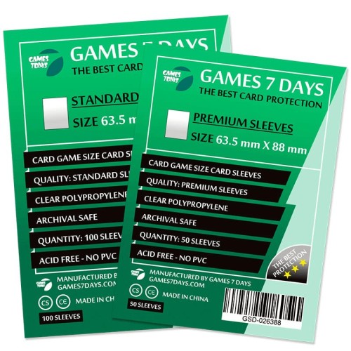 Протектори Протектори для карт Games7Days (63,5 х 88 мм, Card Game, 50 шт.) (PREMIUM)