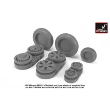 Колеса для самолета МиГ-21 "Fishbed", средний 1:48