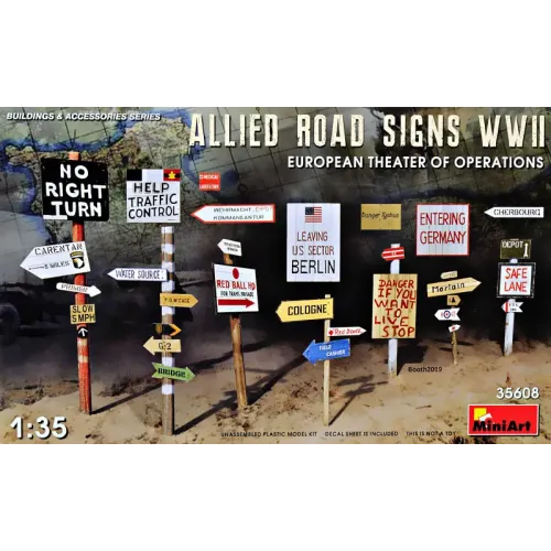 Строения и элементы Дорожные Знаки Союзников времен Второй мировой войны. (Европейский театр военных действий) 1:35