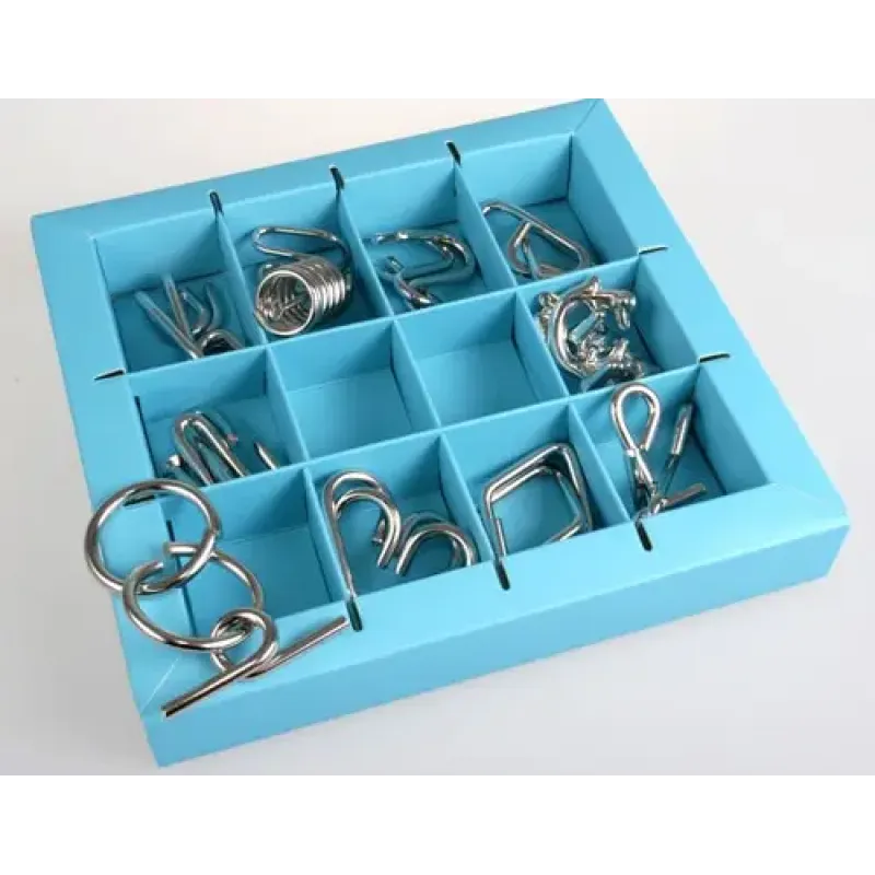 Головоломка 10 Metal Puzzle Blue | Голубой набор