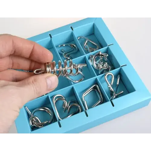 Головоломка 10 Metal Puzzle Blue | Блакитний набір