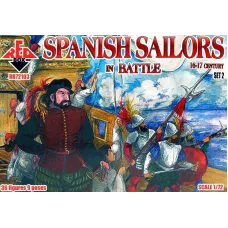 Іспанські моряки в битві 16-17 століття, набір 2 1:72