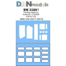 Маска для модели автомобиля ЗиЛ-131 КШМ (ICM) 1:35