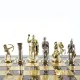 Шахи S10BRO шахи "Manopoulos", "Лучники", латунь, в дерев'яному футлярі, коричневі, фігури золото-срібло, 44х44см, 8 кг