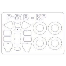 Маска для модели самолета P-51B Mustang (Kovozavody Prostejov) 1:72