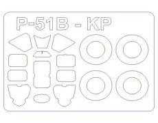 Маска для модели самолета P-51B Mustang (Kovozavody Prostejov) 1:72