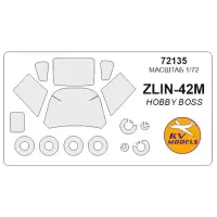 Маска для модели самолета Zlin-42M (Hobby Boss) 1:72