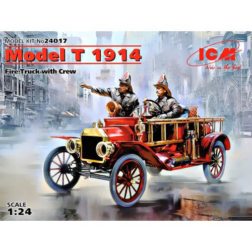 Авто-мото Американский пожарный автомобиль Model T 1914 г. с экипажем 1:24