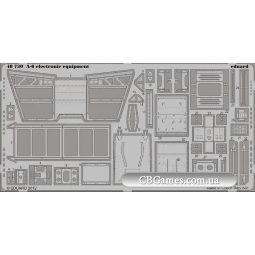 Фототравление Фототравление 1/48 А-6 электронное оборудование, рекомендовано для KIN (EDU-48730) Масштаб: 1:48