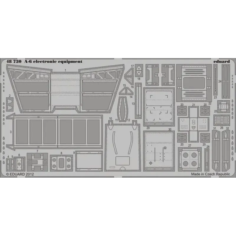 Фототравление 1/48 А-6 электронное оборудование, рекомендовано для KIN (EDU-48730) Масштаб: 1:48