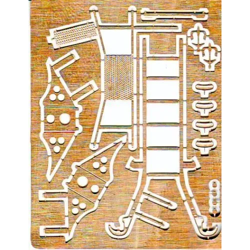 Фототравлення Cтремянка МиГ-29, стопорные колодки, стремянка техника, зеркала фонаря, антенна (DAN72502) Масштаб: 1:72