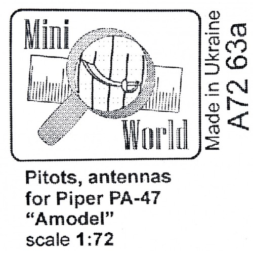 Набори деталі Питот и антенна для "Piper" PA-47 "Amodel" 1:72