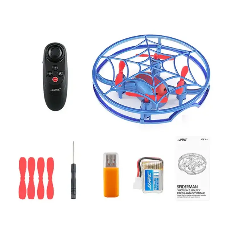 Квадрокоптер JJRC H64 Spiderman в клетке (голубой)