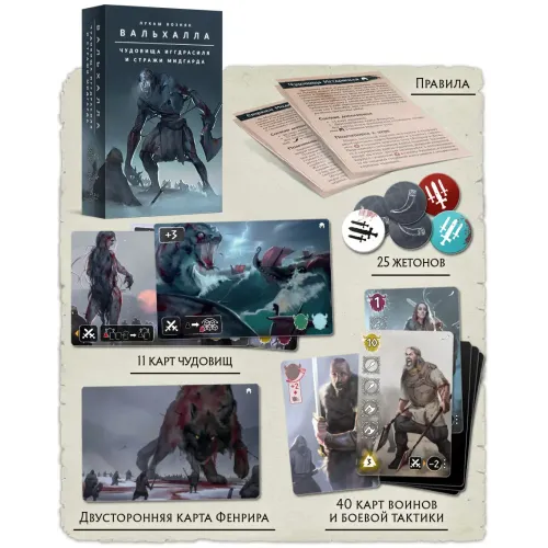 Настольная игра Вальхалла. Чудовища Иггдрасиля и Стражи Мидгарда (Valhalla: Monsters of Yggdrasil and Champions of Midgard)