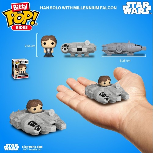 Фігурка Funko POP Хан Соло и Тысячелетний сокол - Bitty Pop! Rides: Han Solo and The Millennium Falcon