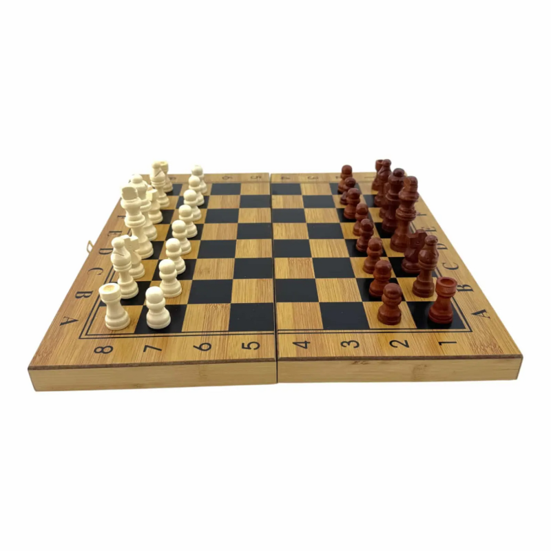 Настольная игра Нарды с шахматами и шашками из бамбука (38,7×38,7×2,3 см)