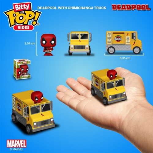 Фігурка Funko POP Дэдпул и грузовик Чимичанги - Bitty Pop! Rides: Deadpool's Chimichanga Truck
