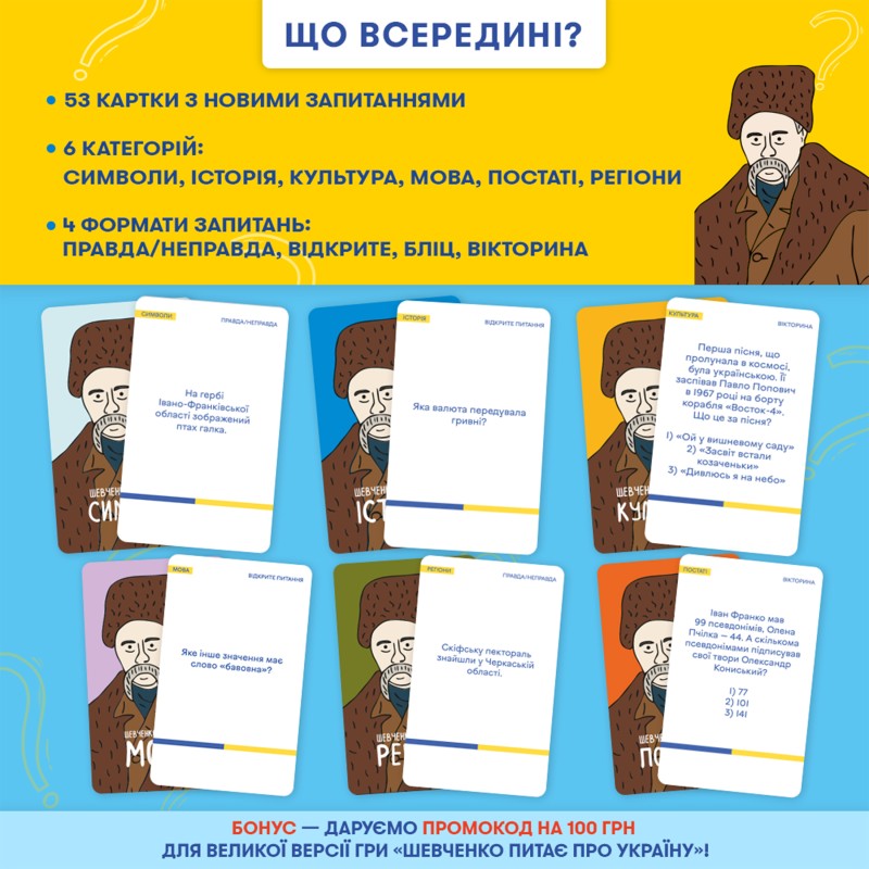 Настільна гра Мінігра Шевченко питає
