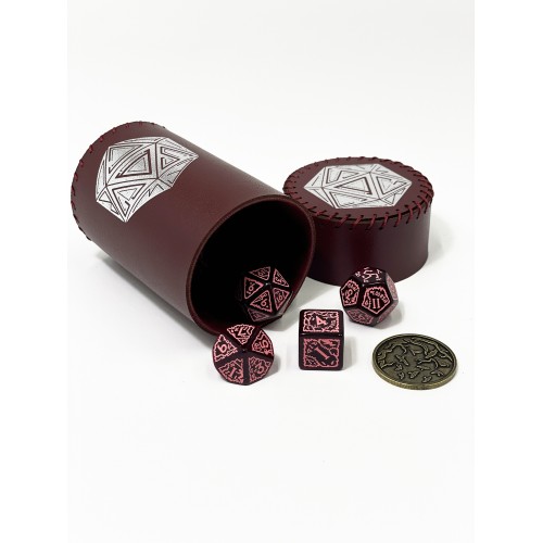 Стакан для кубиків D20 бургунді Dice Cup