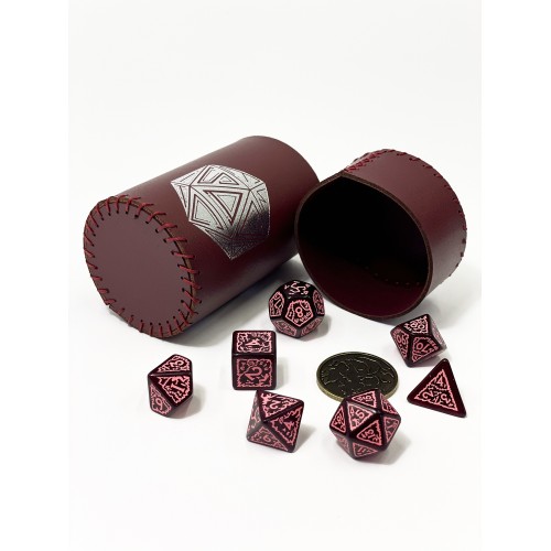 Стакан для кубиків D20 бургунді Dice Cup