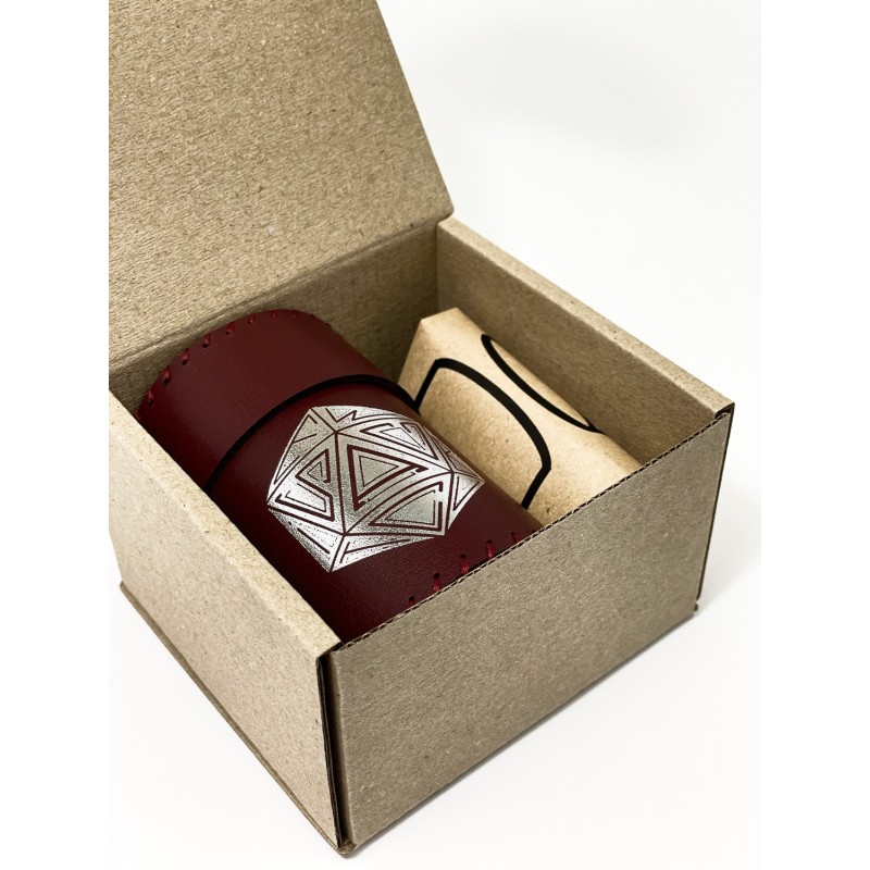 Стакан для кубиків D20 бургунді Dice Cup