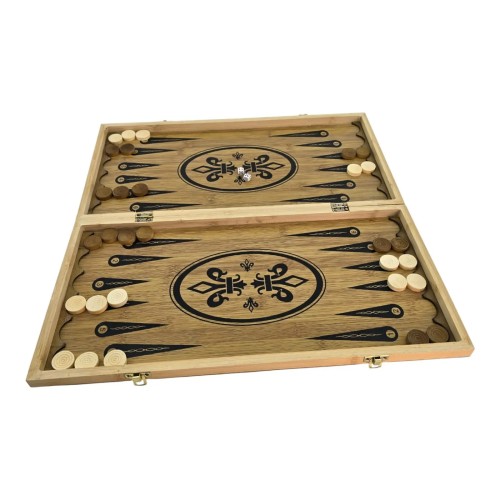 Настільна гра Нарди з шахами і шашками бамбукові (48х48х1,9 см)