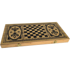 Нарди з шахами і шашками бамбукові (48х48х1,9 см)