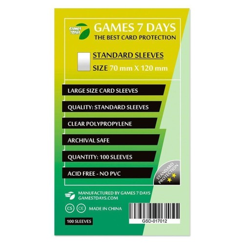 Протектори Протектори Games7Days (70 x 120 мм) Standard Large Size (100 шт)