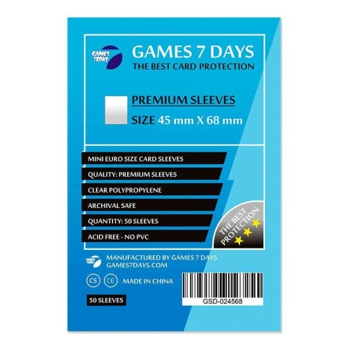 Протекторы Протекторы Games7Days (45 x 68 мм) Premium Mini Euro (50 шт)