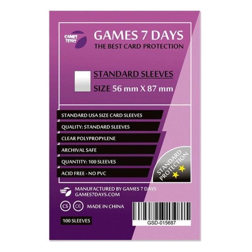 Протекторы Протекторы Games7Days (56 x 87 мм) Standard USA (100 шт)