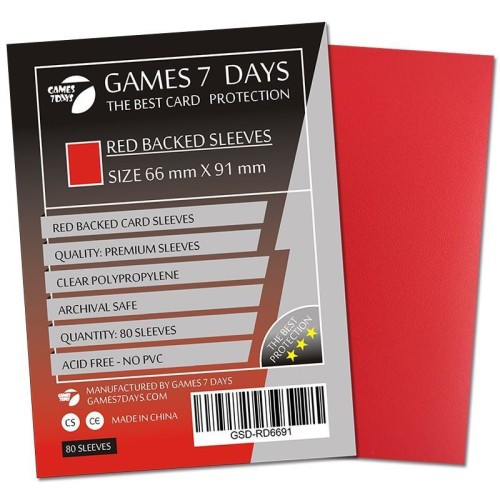 Протекторы Протекторы Games7Days (66 х 91 мм / 63.5x88 мм) Red Premium MTG (80 шт)