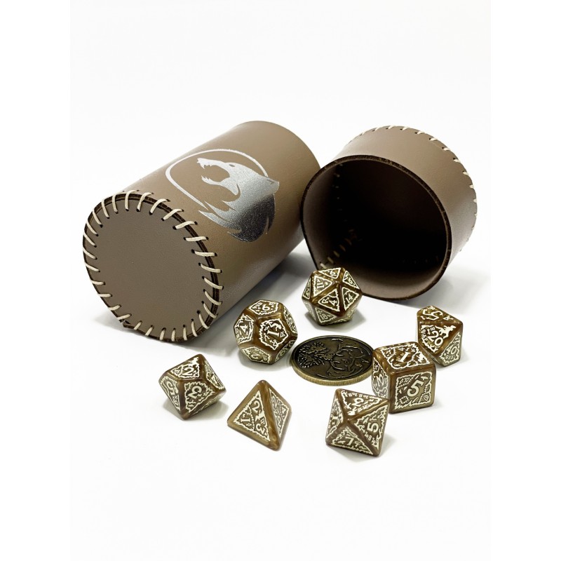 Стакан для кубиків Вовк коричневий Dice Cup