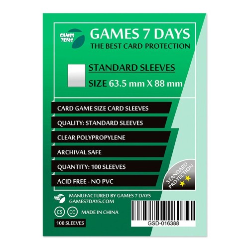 Протектори Протектори Games7Days (63.5 x 88 мм) Standard Card Game (100 шт)