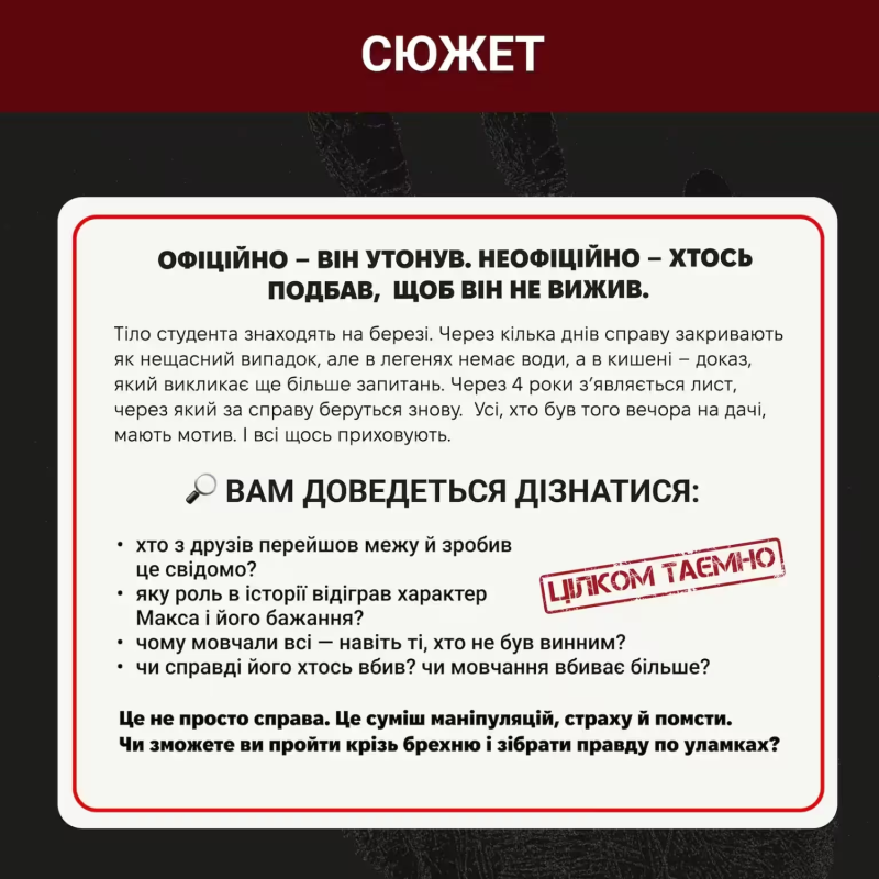 Настільна гра Нерозкриті справи #4