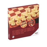 Магнитные шахматы-шашки-нарды с отсеками для хранения (24x24 см)