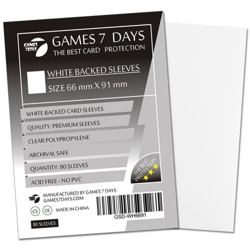 Протектори Протектори Games7Days (66 х 91 мм / 63.5x88 мм) White Premium MTG (80 шт)