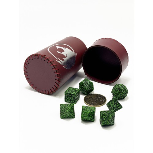 Стакан для кубиків Вовк бургунді Dice Cup