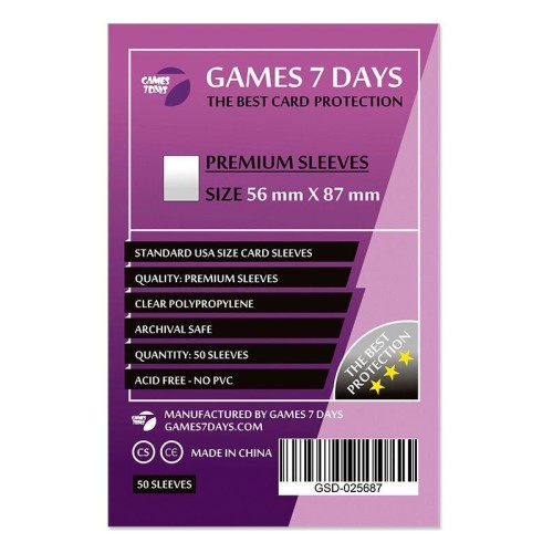 Протекторы Протекторы Games7Days (56 x 87 мм) Premium USA (50 шт)