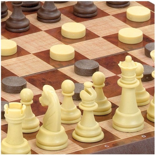 Настольная игра Магнитные шахматы с шашками (24x24 см)