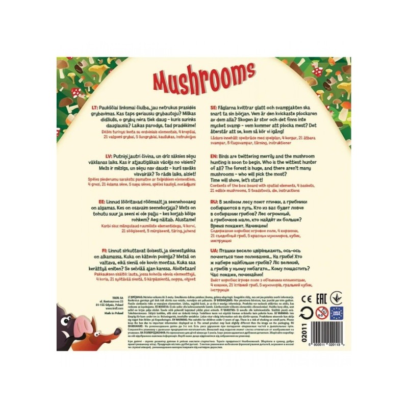 Настольная игра Грибы (Mushrooms) Trefl