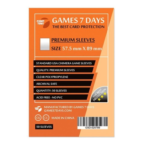 Протекторы Протекторы Games7Days (57.5 x 89 мм) Premium USA Chimera (50 шт)