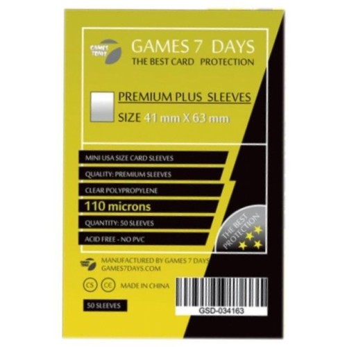 Протекторы Протекторы Games7Days (41 x 63 мм) Premium Plus USA (50 шт)