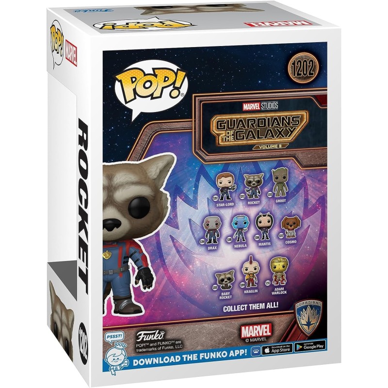 Фігурка Funko POP Єнот Ракета - Funko POP Marvel #1202: Guardians of the Galaxy 3 - Rocket