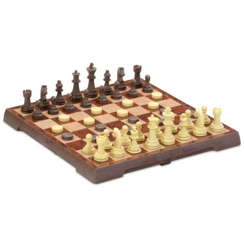 Настольная игра Магнитные шахматы с шашками (24x24 см)