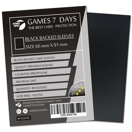 Протекторы Протекторы Games7Days (66 х 91 мм / 63.5x88 мм) Black Premium MTG (100 шт)