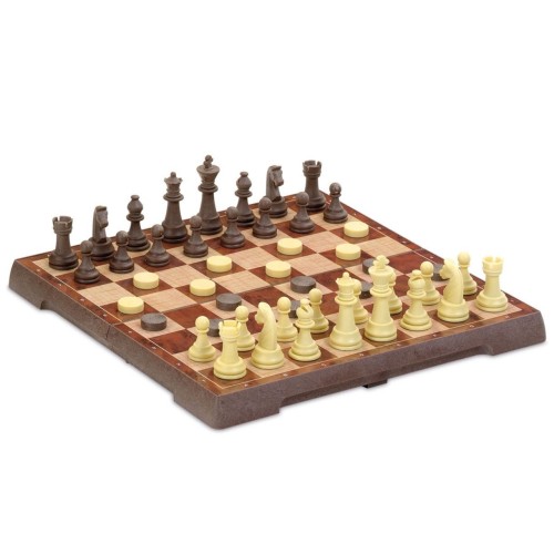 Настольная игра Магнитные шахматы с шашками (32x32 см)