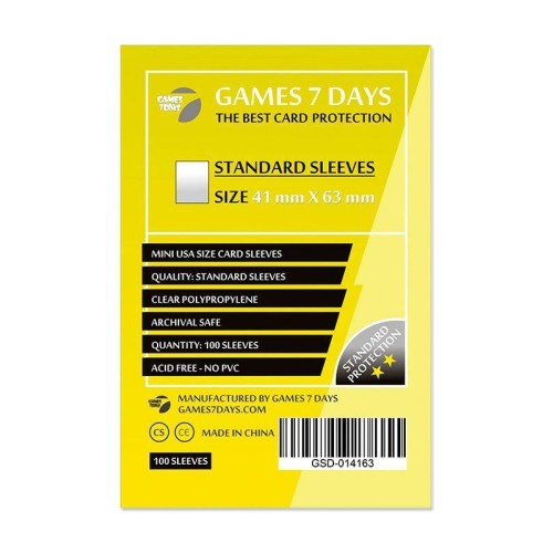 Протекторы Протекторы Games7Days (41 x 63 мм) Standard Mini USA (100 шт)