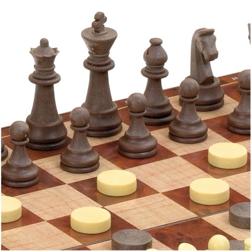 Настольная игра Магнитные шахматы с шашками (32x32 см)