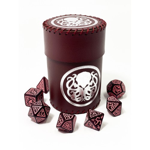 Стакан для кубиків Ктулху бургунді Dice Cup